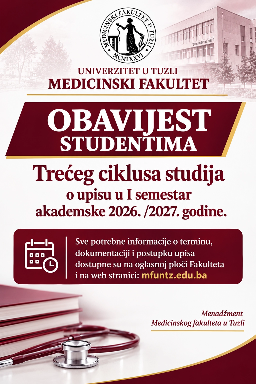 Obavijest studentima Trećeg ciklusa studija