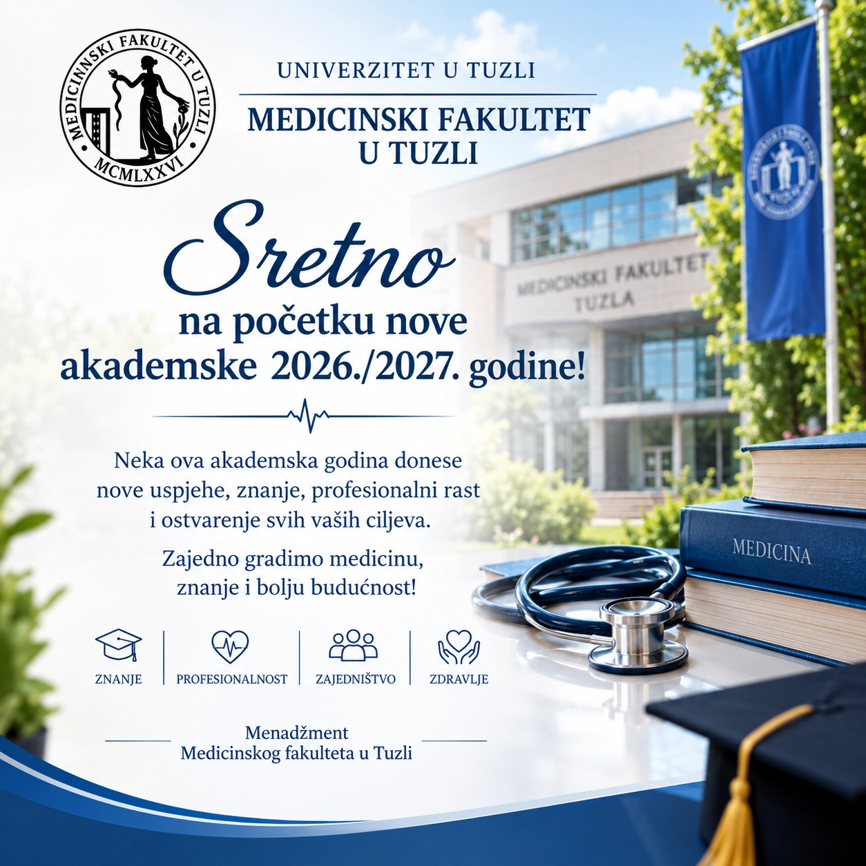 ČESTITKA POVODOM POČETKA NOVE AKADEMSKE 2026./2027. GODINE
